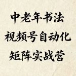 中老年书法视频号矩阵秘籍：0基础躺赚，自动化引流变现终极指南！