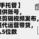 快手代运营揭秘：账号托管+视频剪辑发布，全程带货轻松月入过万秘籍