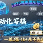 2025年AI写作大师：自动化写稿狂赚1K+，永不失业副业终极指南！