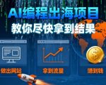 AI编程出海项目：24小时速成赚钱秘籍！建站引流月入$1000+