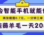 爆款手机项目：20秒一单，纯薅羊毛日赚200+，轻松上手【揭秘】