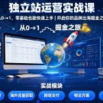 独立站运营实战课：零基础速成品牌出海掘金术，引爆你的财富之旅！