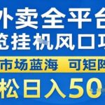 外卖自动浏览挂机项目：蓝海风口轻松日赚500元揭秘赚钱秘籍