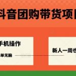 抖音团购带货项目：手机操作零基础狂赚一周3000+