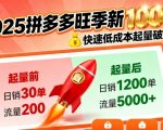 2025拼多多旺季暴力起量秘籍｜新老店铺日销千单暴增攻略！