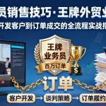 外贸销售技巧终极秘籍：王牌业务训练引爆订单暴增！