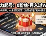 快手AI带货暴力起号：0粉丝秒开日入过万，账号即用懒人躺赚项目【揭秘】