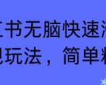 小红书零基础涨粉变现秘籍：3天见效的暴力玩法！
