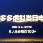 拼多多虚拟电商日入300+：零基础5步上手，单人可开10店！
