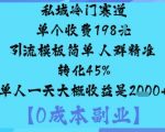 私域暴利引流：198元模板日入千元，转化45%轻松躺赚！