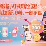 小红书短剧拉新爆赚攻略：0粉一部手机实操全流程，月入过万详细教程！