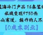 揭秘暴利蓝海冷门产品：16条笔记私域变现9750元，小众赛道月入过万！