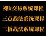 裸K三点三板三合一交易系统课程：从入门到精通，打造爆款盈利策略