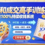 IP成交高手速成训练营：100%持续收钱系统大揭秘！