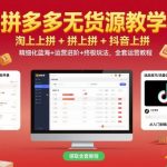 拼多多无货源爆赚秘籍：淘拼抖三合一+蓝海运营进阶终极玩法，全套日入过万教程！