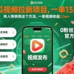 西瓜视频拉新项目暴利秘籍：单条视频狂赚2.5万元+！附超详细教程