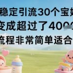 宝妈粉引流暴利实战：新手当天见效，月入1W+超简单流程限时分享！