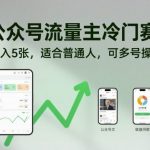公众号冷门暴利赛道：日入500+，普通人多号操作轻松赚钱！