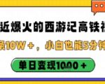 爆款西游记高铁视频：条条10W+播放，小白5分钟上手日赚千元超简单！