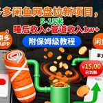 拼多多闲鱼网盘拉新项目：每单狂赚5-15元，被动月入10000+保姆级教程