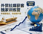 外贸社媒获客爆单速成营：30天引爆外贸新蓝海！