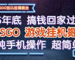 2025年CSGO手机挂机暴利揭秘：一键日赚千元，年前躺赢回家！