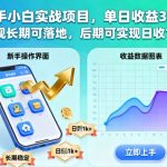 新手必看：日赚500+暴利项目！零基础实战，正规长期，秒变日入1K+独家揭秘