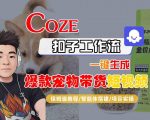 惊天秘籍：COZE扣子一键生成爆款宠物带货短视频保姆级全教程