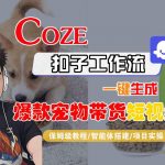 惊天秘籍：COZE扣子一键生成爆款宠物带货短视频保姆级全教程