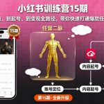 小红书训练营15期：0基础速通定位起号变现全路径，3天引爆爆款任督二脉，月入过万秘籍！