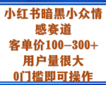 小红书暗黑小众情感暴利项目：客单300+用户海量，0门槛躺赚攻略！