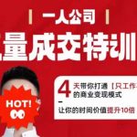 2025流量成交特训营：4天引爆【只工作不上班】变现革命，时间价值飙升10倍！