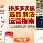 王校长2025拼多多爆款实操秘籍：全链路颠覆式运营，从选品到推广一网打尽！