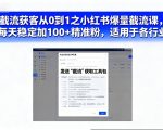 小红书爆量截流课：从0到1轻松日增100+精准粉，引爆各行业流量！