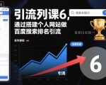 引流系列课6：建站霸屏百度排名引流秘籍！
