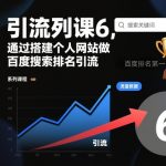 引流系列课6：建站霸屏百度排名引流秘籍！
