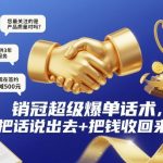 销冠爆单话术秘籍：开口即收钱，销量狂飙300%！