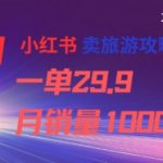 小红书旅游攻略暴利项目：29.9元一单月销1000单，轻松月入3万+！