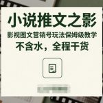 小说推文影视图文营销号保姆级教学：零基础速成，全程纯干货引爆流量！