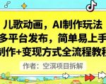 AI一键生成儿歌动画：零基础日赚千元全流程变现教程，多平台发布秘籍！