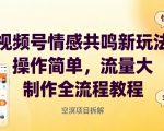 视频号情感共鸣爆款秘诀：操作超简单，流量狂飙，全流程手把手教程！