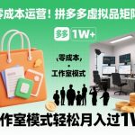 揭秘拼多多虚拟品矩阵暴利术：工作室零成本月入3W+秘籍！