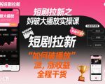 小红书短剧推广秘籍：3天破百万播放，收益翻倍实操干货课！