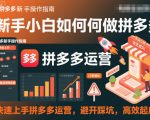 新手拼多多爆店秘籍：7天零基础高效起店，避坑指南必看！