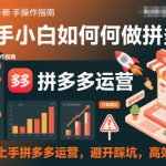 新手拼多多爆店秘籍：7天零基础高效起店，避坑指南必看！