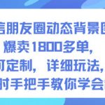 【限时爆款】微信朋友圈动态背景图定制教程！狂销1800+单，1小时速成手把手教学，SEO优化爆玩法【第一期】