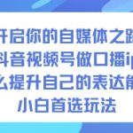 抖音口播IP速成秘籍：小白轻松引爆表达力，自媒体爆款首选！