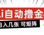AI暴利躺赚日入1000+！全自动零成本，无限复制矩阵操作【终极方案】