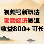 视频号老龄经济爆赚攻略：日入800+，长期躺赚秘籍！