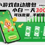 小游戏自动赚钱秘籍：手机操作小白日入500+，批量操作轻松月入过万【大揭秘】